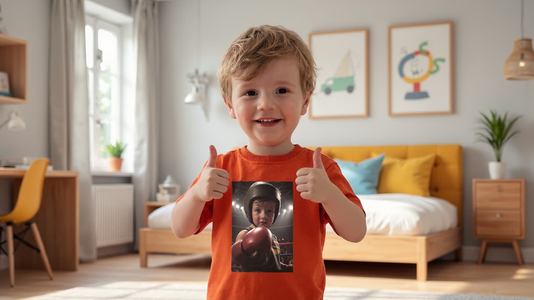 Child holding a printed photo